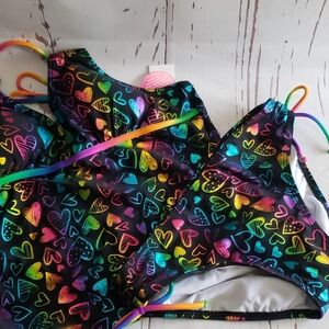 Justice new girls 2 pièces bikini set multicolor size 18